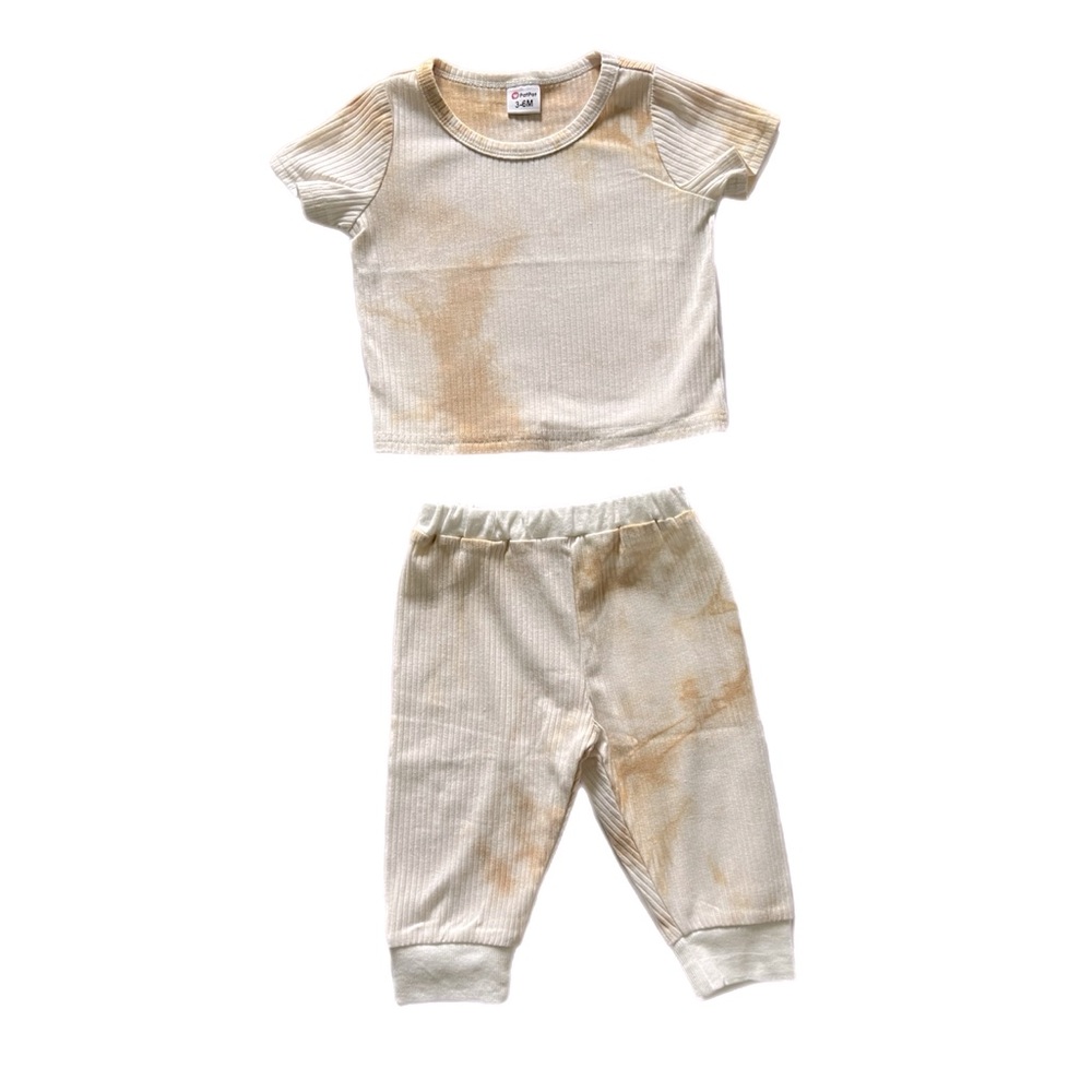 PAT PAT Cream Tie Dye Toddler Comfort Matching Outfit Size 3-6 Months